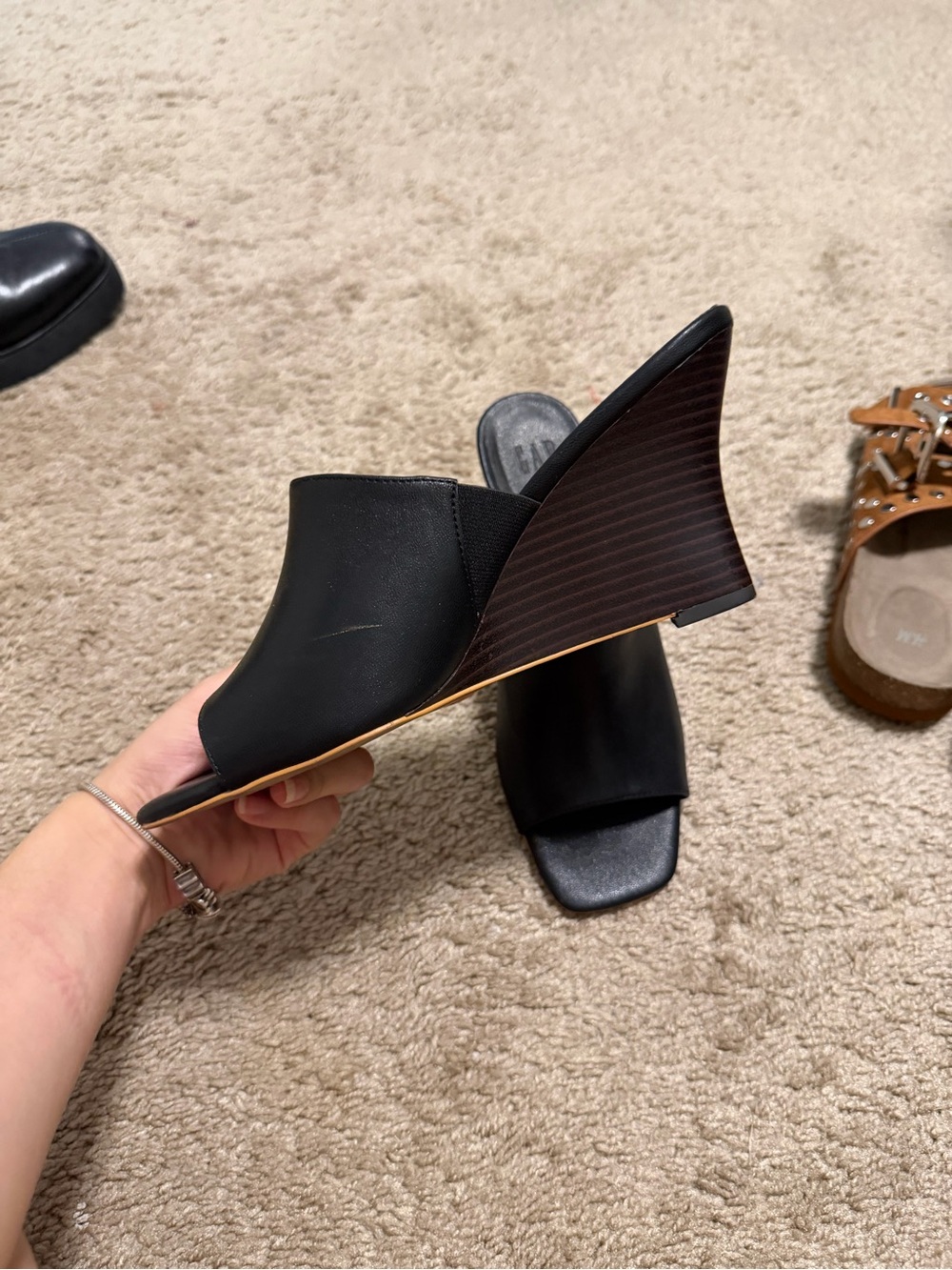 GAP Black Open-Toe Slide Mules - Picture 2 of 3